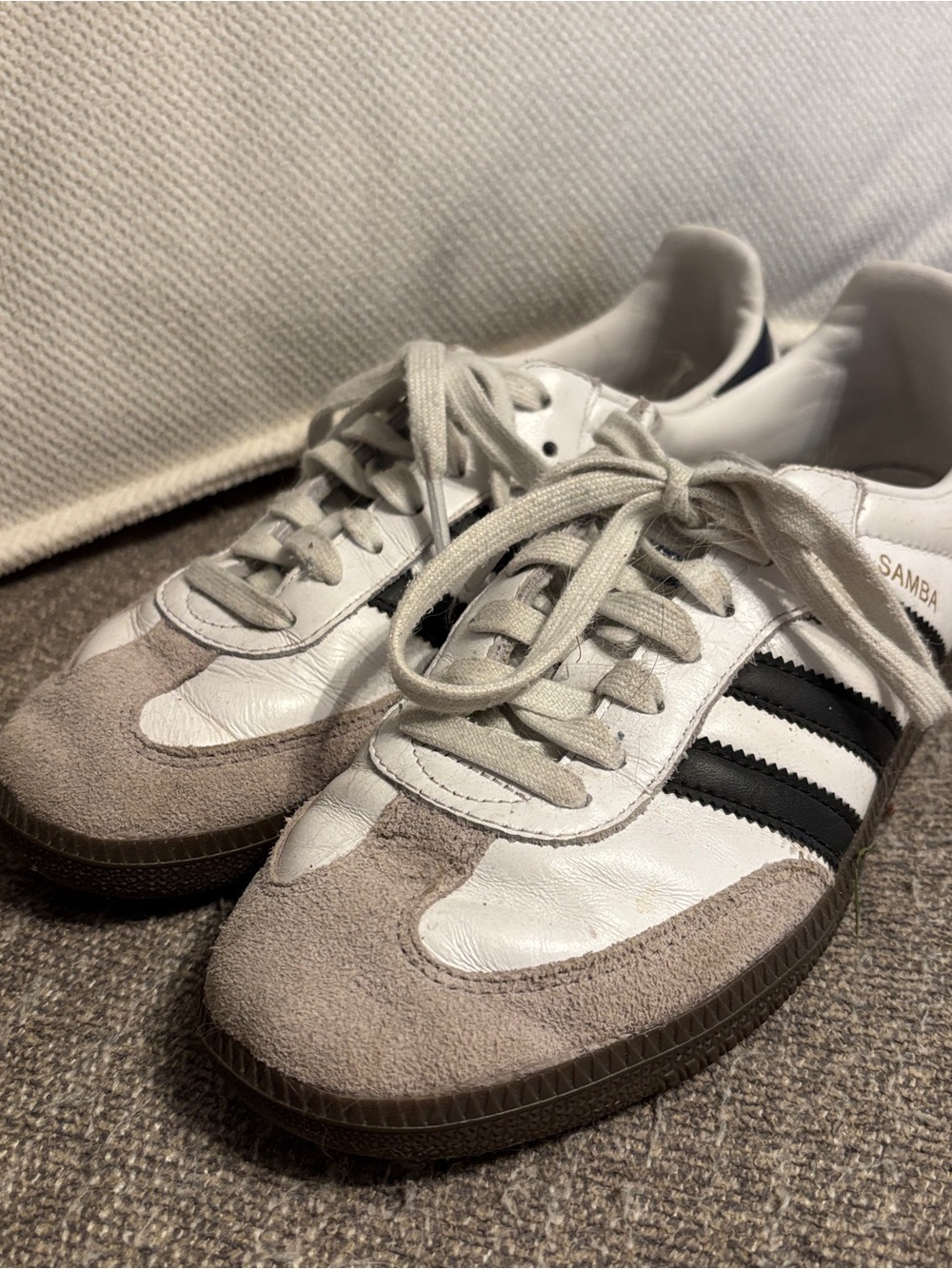 adidas | Samba Sneakers in White, Black & Beige